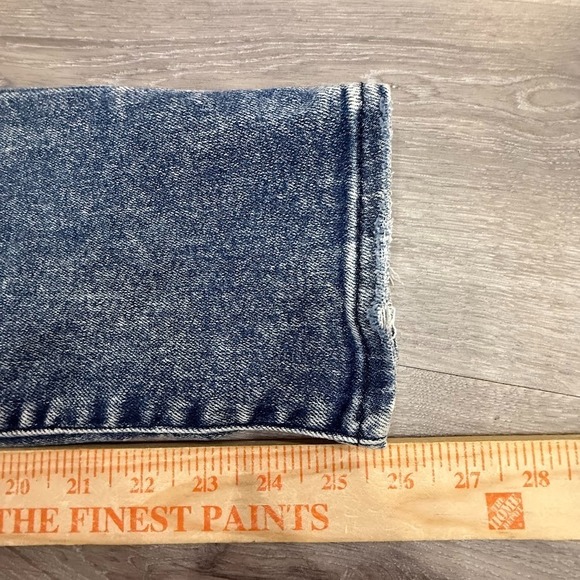 Express Jeans Womens Button Fly Size 23x26 Mom Jean Super High Rise Blue Stretch - Picture 7 of 7